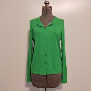 J. Crew factory bright green Caryn Cardigan lightweight long sleeve cardigan.